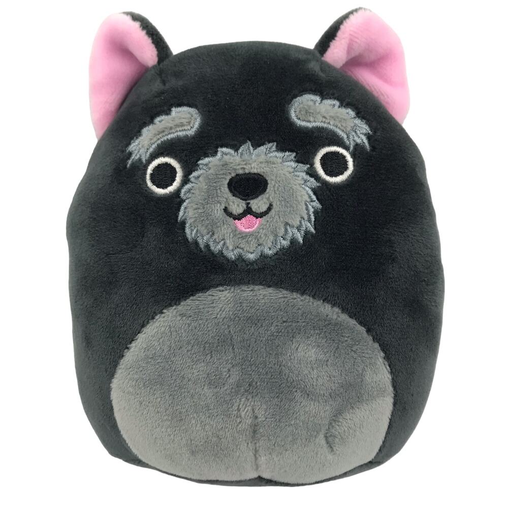 Squishmallows Chuy Black Cairn Terrier 5" Plush Dog Gray Pink Ears Kellytoy 2022